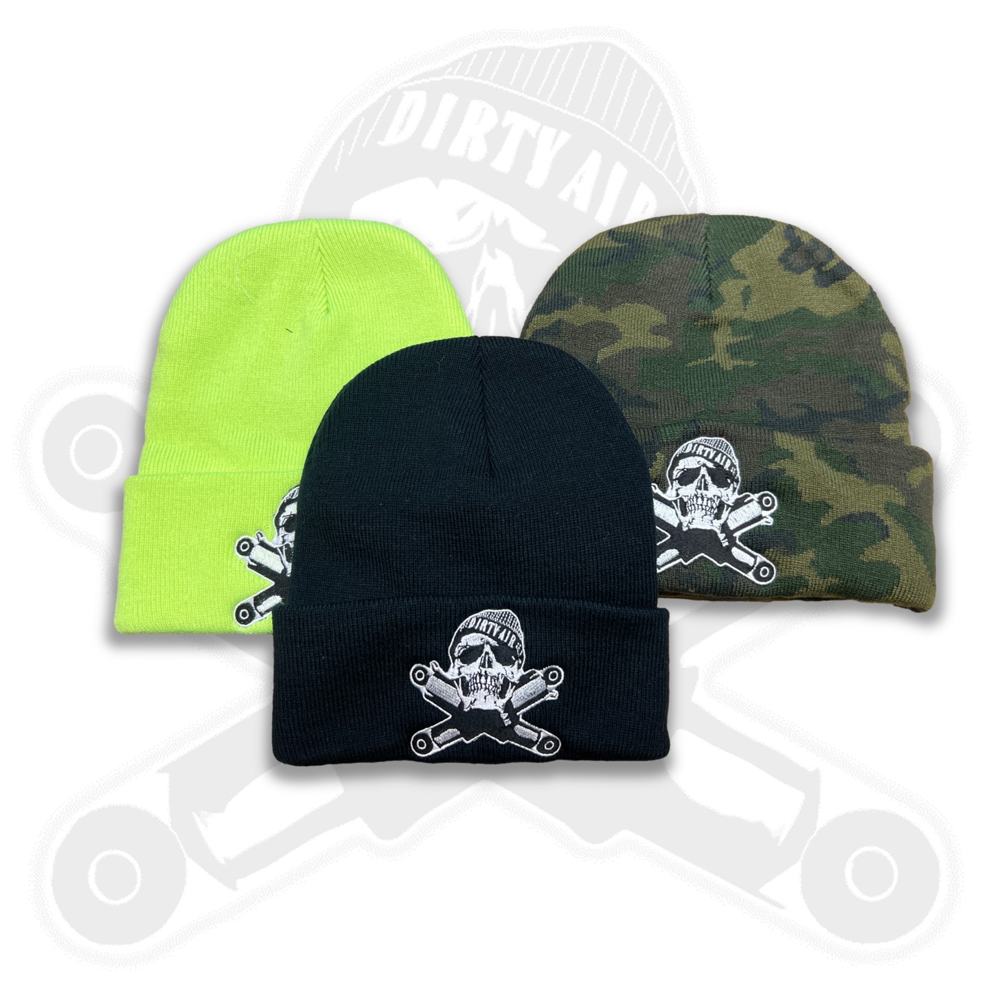 DIRTY AIR USA: DIRTY AIR Embroidered Beanie Stocking Cap