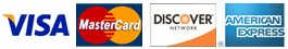 We accept Visa, MasterCard, Discover, and American Express